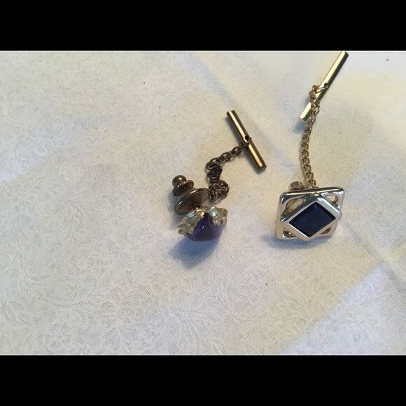 Two Goldtone Tie Tacs - Picture 1 of 6